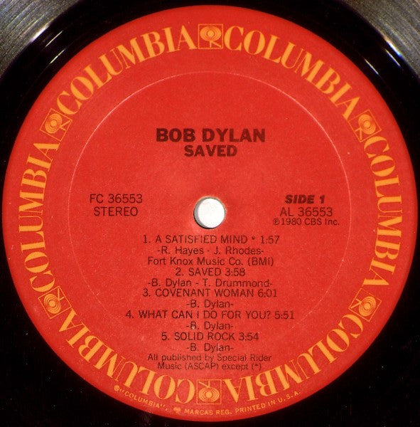 Bob Dylan : Saved (LP,Album,Reissue)