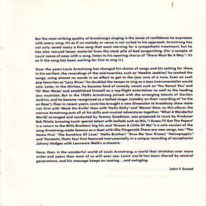 Louis Armstrong : What A Wonderful World (Album,Reissue)