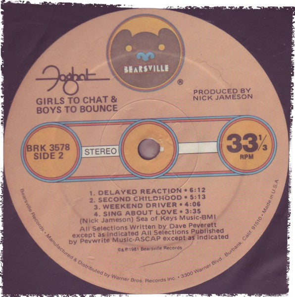 Foghat : Girls To Chat & Boys To Bounce (LP,Album)
