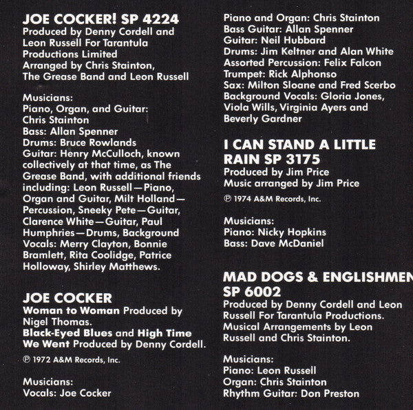 Joe Cocker : Joe Cocker's Greatest Hits (Compilation,Reissue)