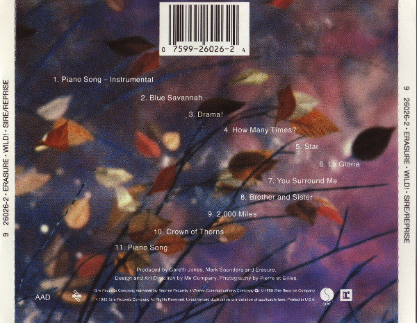 Erasure : Wild! (Album)