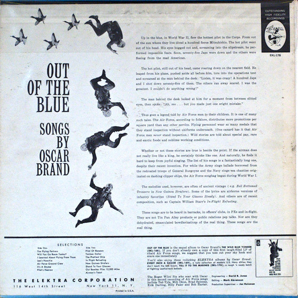 Oscar Brand : Out Of The Blue | More Air Force Songs (LP,Reissue,Mono)