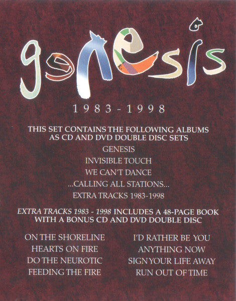 Genesis : 1983 - 1998 (Album,Compilation,Limited Edition,Remastered)