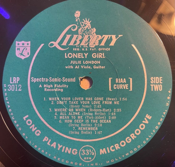 Julie London : Lonely Girl (LP,Album,Mono)