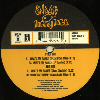 Snoop Dogg : What's My Name? (12",45 RPM)