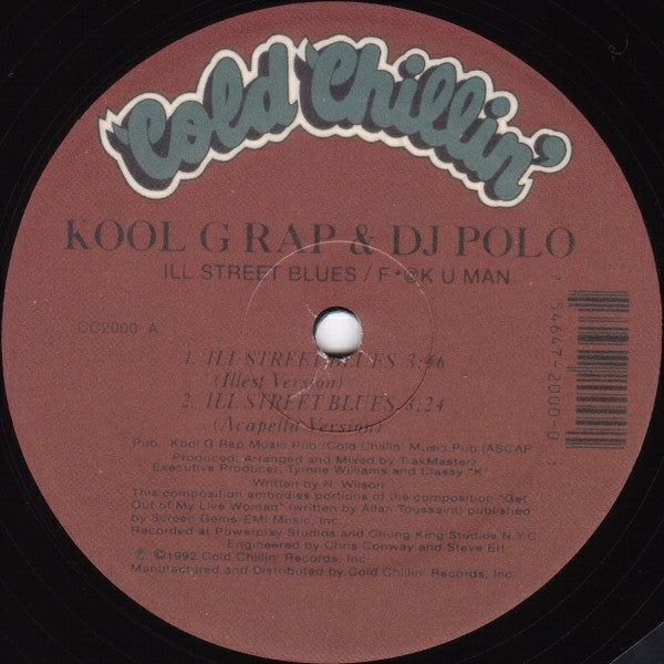 Kool G Rap & D.J. Polo : Ill Street Blues / F*@K U Man (12",Reissue)