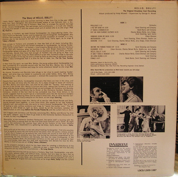 David Merrick (2) Presents Carol Channing : Hello, Dolly! (The Original Broadway Cast Recording) (LP,Stereo)