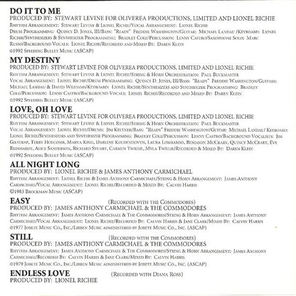 Lionel Richie : Back To Front (Compilation)