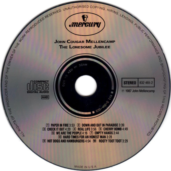 John Cougar Mellencamp : The Lonesome Jubilee (Album,Stereo)