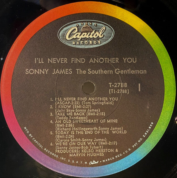 Sonny James And The Southern Gentlemen : I'll Never Find Another You (LP,Album,Mono)