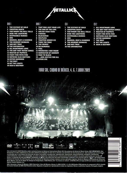 Metallica : Orgullo, Pasión, Y Gloria - Tres Noches En La Ciudad De México (DVD-Video,NTSC)