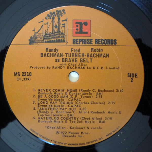 Randy Bachman - C.F. Turner - Rob Bachman With Chad Allan : As Brave Belt (LP,Album,Reissue)