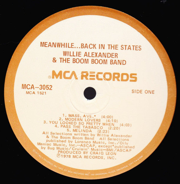 Willie Alexander & The Boom Boom Band : Meanwhile...Back In The States (LP,Album)