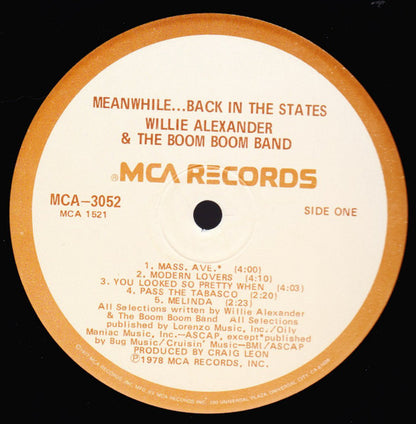 Willie Alexander & The Boom Boom Band : Meanwhile...Back In The States (LP,Album)