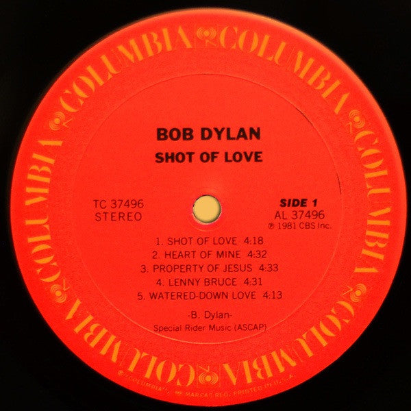Bob Dylan : Shot Of Love (LP,Album,Stereo)