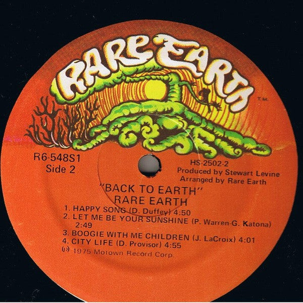 Rare Earth : Back To Earth (LP,Album,Stereo)