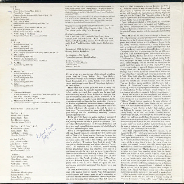 Sonny Rollins : Vintage Sessions (LP,Compilation)