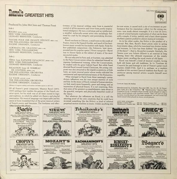 Maurice Ravel : Ravel's Greatest Hits (LP,Compilation,Stereo)