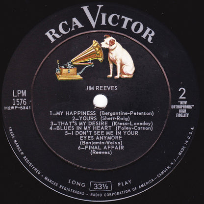 Jim Reeves : Jim Reeves (LP,Album,Mono)