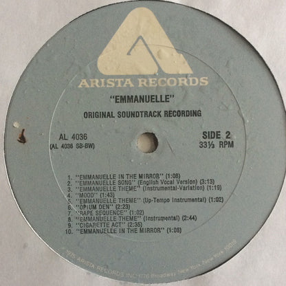 Pierre Bachelet & Hervé Roy : Emmanuelle (Original Soundtrack Recording) (LP,Reissue)
