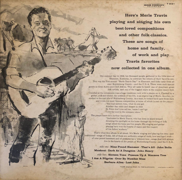 Merle Travis : Back Home (LP,Reissue,Mono)