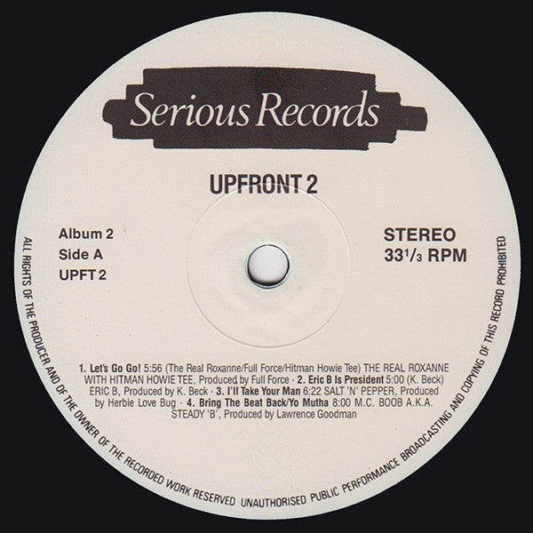 Various : Upfront 2 (LP,Album,Compilation,Partially Mixed,Stereo)