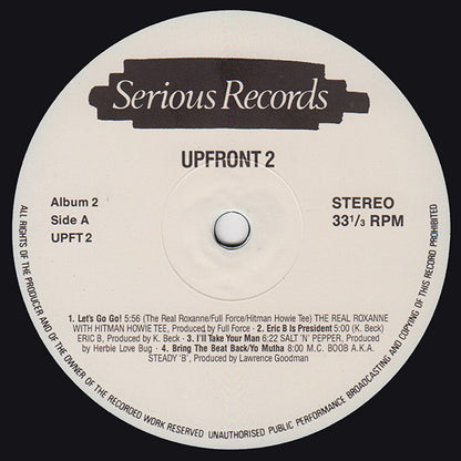 Various : Upfront 2 (LP,Album,Compilation,Partially Mixed,Stereo)