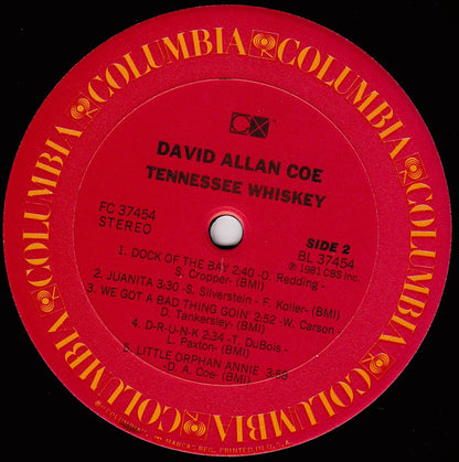David Allan Coe : Tennessee Whiskey (LP)