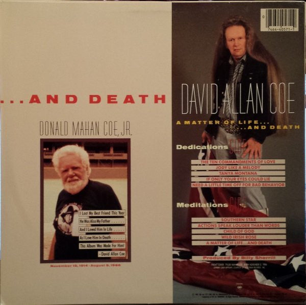 David Allan Coe : A Matter Of Life... And Death (LP)