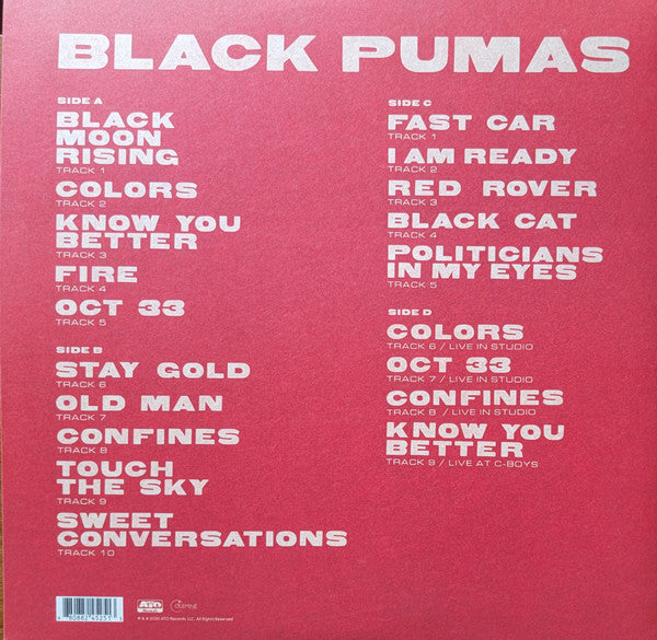 Black Pumas : Black Pumas (LP,Album,Deluxe Edition,Limited Edition,Stereo)