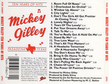 Mickey Gilley : Ten Years Of Hits (Compilation,Reissue)