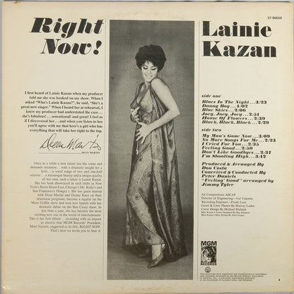 Lainie Kazan : Right Now! (LP,Album,Club Edition,Stereo)