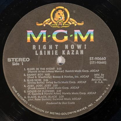 Lainie Kazan : Right Now! (LP,Album,Club Edition,Stereo)