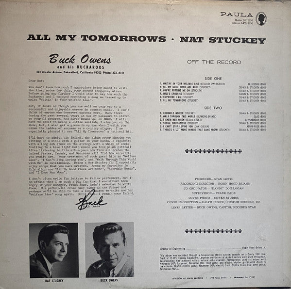 Nat Stuckey : All My Tomorrows (LP,Album,Stereo)