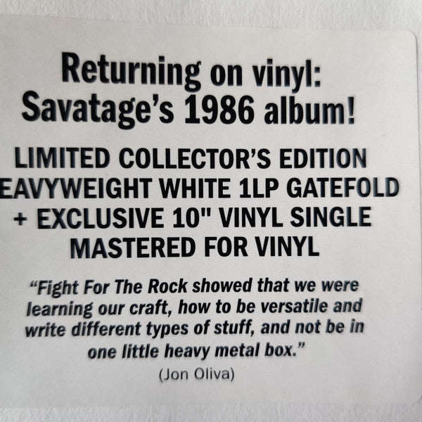 Savatage : Fight For The Rock (LP,Album,Limited Edition,Reissue,Remastered)