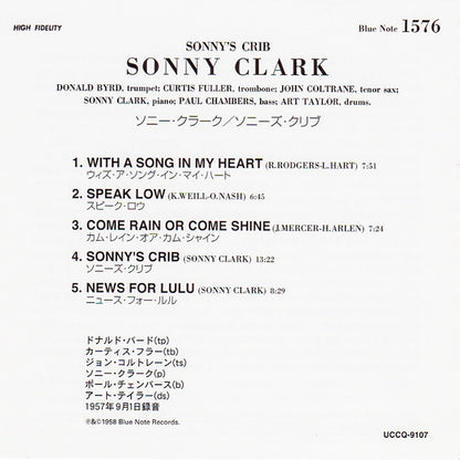 Sonny Clark : Sonny's Crib (Album,Limited Edition,Reissue,Mono)