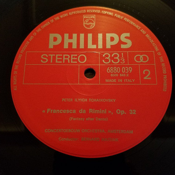 Pyotr Ilyich Tchaikovsky, Concertgebouworkest, Bernard Haitink : Overture "1812" / Slavonic March / Francesca Da Rimini (LP,Stereo)