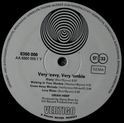 Uriah Heep : ...Very 'Eavy, ...Very 'Umble (LP,Album)