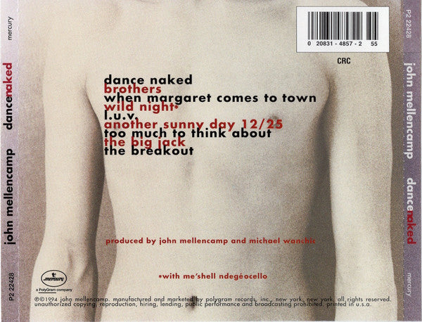 John Cougar Mellencamp : Dance Naked (Album,Club Edition)