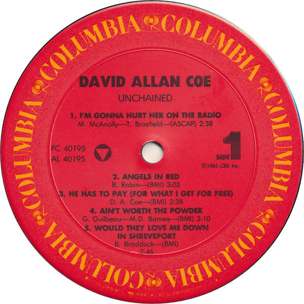 David Allan Coe : Unchained (LP,Album)