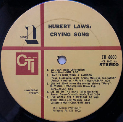 Hubert Laws : Crying Song (LP,Album,Reissue,Stereo)