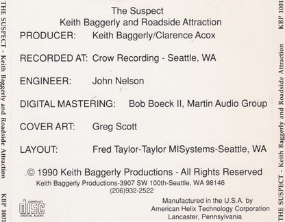 Keith Baggerly And Roadside Attraction (4) : The Suspect (Album)