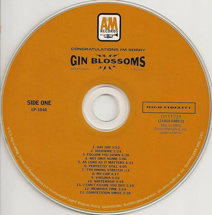 Gin Blossoms : Congratulations I'm Sorry (Album,Club Edition)