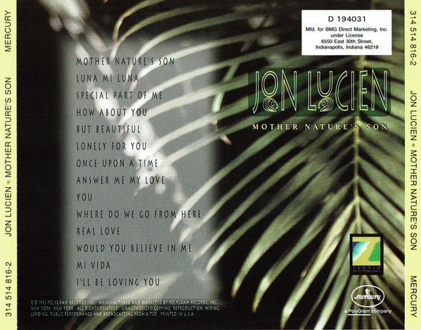 Jon Lucien : Mother Nature's Son (Album,Club Edition)