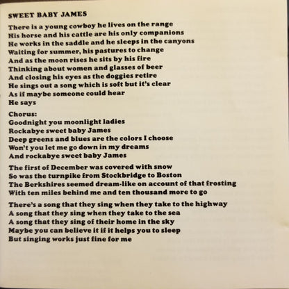James Taylor (2) : Sweet Baby James (Album,Club Edition,Reissue)
