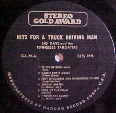 Big Dave And The Tennessee Tailgaters : Hits For A Truck Driving Man (LP,Album)