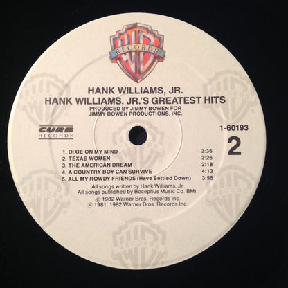 Hank Williams Jr. : Hank Williams, Jr.'s Greatest Hits (LP,Compilation)