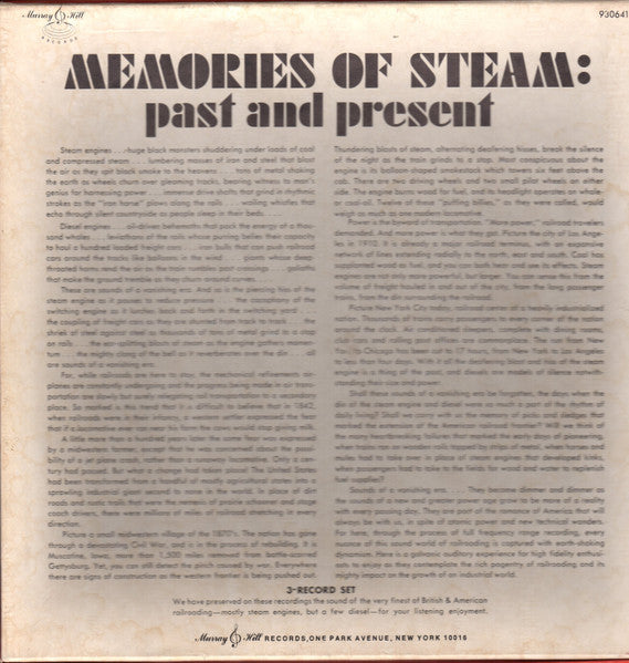 No Artist : Memories Of Steam: Past And Present (A Collection Of Locomotive Stereophonic Recordings) (LP,Stereo)