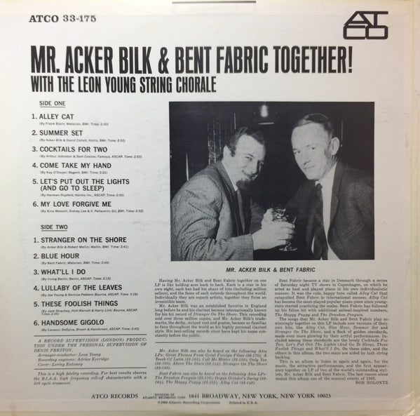 Acker Bilk & Bent Fabric : Together! (LP,Album,Mono)
