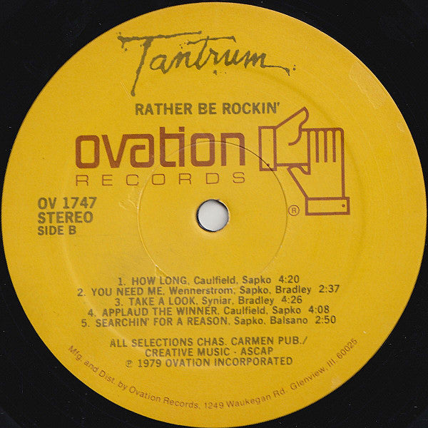 Tantrum (9) : Rather Be Rockin' (LP,Album)